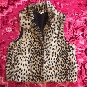 Gianni Bini Faux Fur Leopard Vest